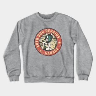 Auto Dog Repairs Retro Vintage Garage Crewneck Sweatshirt